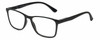 Profile View of Geoffrey Beene GBR001 Designer Progressive Lens Blue Light Blocking Eyeglasses in Gloss Black Mens Panthos Full Rim Acetate 53 mm
