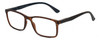 Profile View of Geoffrey Beene GBR002 Designer Blue Light Blocking Eyeglasses in Matte Tortoise Havana Brown Gold Navy Blue Mens Rectangular Full Rim Acetate 53 mm