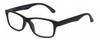 Profile View of Geoffrey Beene GBR003 Designer Progressive Lens Blue Light Blocking Eyeglasses in Matte Black Plum Purple Stripe Mens Rectangular Full Rim Acetate 52 mm