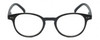 Front View of Geoffrey Beene GBR004 Mens Oval Designer Reading Glasses Gloss Black Silver 46mm