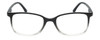 Front View of Geoffrey Beene GBR006 Designer Single Vision Prescription Rx Eyeglasses in Gloss Black Clear Crystal Fade Mens Rectangular Full Rim Acetate 53 mm