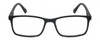 Front View of Geoffrey Beene GBR008 Designer Bi-Focal Prescription Rx Eyeglasses in Matte Black Orange Tiger Stripe Mens Rectangular Full Rim Acetate 53 mm
