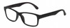 Profile View of Geoffrey Beene GBR011 Designer Blue Light Blocking Eyeglasses in Gloss Black Orange Tiger Stripe Mens Rectangular Full Rim Acetate 52 mm