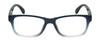 Front View of Geoffrey Beene GBR011 Designer Bi-Focal Prescription Rx Eyeglasses in Gloss Blue Crystal Fade Black Mens Rectangular Full Rim Acetate 52 mm