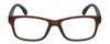Front View of Geoffrey Beene GBR011 Designer Reading Eye Glasses with Custom Cut Powered Lenses in Matte Tortoise Havana Brown Gold Black Mens Rectangular Full Rim Acetate 52 mm