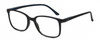 Profile View of Geoffrey Beene GBR012 Designer Blue Light Blocking Eyeglasses in Matte Black Navy Blue Mens Oval Full Rim Acetate 53 mm