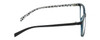 Side View of Lulu Guinness LR75 Designer Blue Light Blocking Eyeglasses in Navy Blue Crystal White Black Polka Dot Ladies Panthos Full Rim Acetate 50 mm