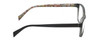Side View of Lulu Guinness LR76 Designer Blue Light Blocking Eyeglasses in Gloss Black Floral Ladies Rectangular Full Rim Acetate 53 mm