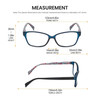 Lulu Guinness LR76 Women Blue Light Filter Glasses Navy Blue Crystal Floral 53mm