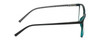 Side View of Lulu Guinness LR79 Designer Progressive Lens Blue Light Blocking Eyeglasses in Black Teal Blue Crystal Fade Ladies Square Full Rim Acetate 54 mm