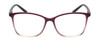 Front View of Lulu Guinness LR79 Designer Single Vision Prescription Rx Eyeglasses in Plum Purple Blush Pink Crystal Fade Ladies Square Full Rim Acetate 54 mm