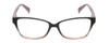 Front View of Lulu Guinness LR80 Women Cateye Designer Reading Glasses Black Pink Crystal 53mm