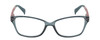 Front View of Lulu Guinness LR80 Designer Bi-Focal Prescription Rx Eyeglasses in Crystal Blue Pink Ladies Cat Eye Full Rim Acetate 53 mm
