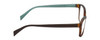 Side View of Lulu Guinness LR80 Designer Progressive Lens Prescription Rx Eyeglasses in Tortoise Havana Brown Gold Turquoise Blue Ladies Cat Eye Full Rim Acetate 53 mm