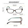 Lulu Guinness LR80 Cateye Blue Light Glasses Tortoise Havana Gold Turquoise 53mm