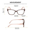 Lulu Guinness LR81 Cateye Progressive Blue Light Glasses Crystal Brown Pink 53mm