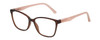 Profile View of Lulu Guinness LR81 Designer Progressive Lens Blue Light Blocking Eyeglasses in Crystal Brown Pink Ladies Cat Eye Full Rim Acetate 53 mm