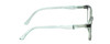 Side View of Lulu Guinness LR81 Designer Blue Light Blocking Eyeglasses in Black on Teal Green Crystal Ladies Cat Eye Full Rim Acetate 53 mm