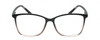 Front View of Lulu Guinness LR82 Designer Progressive Lens Prescription Rx Eyeglasses in Black Pink Crystal Fade Ladies Square Full Rim Acetate 54 mm