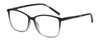 Profile View of Lulu Guinness LR82 Designer Progressive Lens Blue Light Blocking Eyeglasses in Black Pink Crystal Fade Ladies Square Full Rim Acetate 54 mm
