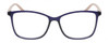 Front View of Lulu Guinness LR82 Designer Reading Eye Glasses with Custom Cut Powered Lenses in Purple Pink Crystal Ladies Square Full Rim Acetate 54 mm