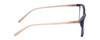 Side View of Lulu Guinness LR82 Designer Progressive Lens Blue Light Blocking Eyeglasses in Purple Pink Crystal Ladies Square Full Rim Acetate 54 mm