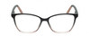 Front View of Lulu Guinness LR83 Designer Bi-Focal Prescription Rx Eyeglasses in Black Blush Pink Crystal Fade Ladies Cat Eye Full Rim Acetate 53 mm
