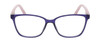 Front View of Lulu Guinness LR83 Designer Bi-Focal Prescription Rx Eyeglasses in Purple Pink Crystal Ladies Cat Eye Full Rim Acetate 53 mm