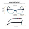 Lulu Guinness LR84 Women Cateye Blue Light Glasses Navy Blue Crystal Floral 53mm