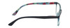 Side View of Lulu Guinness LR84 Designer Blue Light Blocking Eyeglasses in Navy Blue Crystal Fade Floral Ladies Cat Eye Full Rim Acetate 53 mm