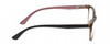 Side View of Lulu Guinness LR84 Designer Blue Light Blocking Eyeglasses in Tortoise Havana Blush Pink Crystal Fade Ladies Cat Eye Full Rim Acetate 53 mm