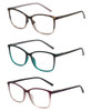 Front View of Lulu Guinness 3 PACK Womens Reading Glasses Black Blue,Purple Pink,Tortoise+1.50