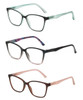 Front View of Lulu Guinness 3 PACK Womens Reading Glasses in Black,Brown Pink,Teal Green +2.00