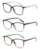 Front View of Lulu Guinness 3 PACK Gift Womens Reading Glasses Black Pink,Tortoise,Purple+1.50