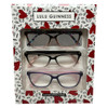 Profile View of Lulu Guinness 3 PACK Gift Womens Reading Glasses Black,Purple Pink,Tortoise+1.50