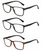 Front View of Geoffrey Beene 3 PACK Gift Men's Reading Glasses Gloss Black,Grey,Tortoise +2.00