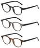 Front View of Geoffrey Beene 3 PACK Men's Reading Glasses Black,Crystal Grey,MT Tortoise +2.00