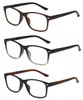 Front View of Geoffrey Beene 3 PACK Gift Men's Reading Glasses Black,Tortoise,Dark Brown +2.50