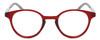 Front View of Elle Women's Designer Reading Glasses in Crystal Red Modern Art White Black 49mm