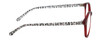 Side View of Elle EL15557R Designer Progressive Lens Blue Light Blocking Eyeglasses in Crystal Red Modern Art White Black Ladies Panthos Full Rim Acetate 49 mm