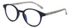 Profile View of Elle EL15557R Designer Blue Light Blocking Eyeglasses in Crystal Navy Blue Modern Art Pink Ladies Panthos Full Rim Acetate 49 mm