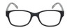 Front View of Elle EL15558R Designer Reading Eye Glasses with Custom Cut Powered Lenses in Gloss Black Modern Art White Ladies Oval Full Rim Acetate 51 mm