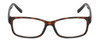 Front View of Elle EL15560R Designer Reading Eye Glasses with Custom Cut Powered Lenses in Gloss Tortoise Havana Brown Spot Ladies Rectangular Full Rim Acetate 55 mm