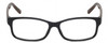 Front View of Elle EL15560R Designer Progressive Lens Prescription Rx Eyeglasses in Gloss Black Modern Art Olive Green Brown Tan Orange Ladies Rectangular Full Rim Acetate 55 mm