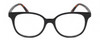 Front View of Elle Women's Designer Reading Glasses in Black Crystal Tortoise Havana Spot 50mm