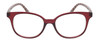 Front View of Elle EL15576R Designer Progressive Lens Prescription Rx Eyeglasses in Crystal Berry Red Pink White Squares Ladies Round Full Rim Acetate 50 mm
