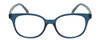 Front View of Elle Womens Round Designer Reading Glasses Crystal Blue White Diamond Logos 50mm
