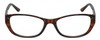Front View of Elle EL15577R Designer Single Vision Prescription Rx Eyeglasses in Crystal Tortoise Havana Brown Gold Spot Ladies Cat Eye Full Rim Acetate 52 mm