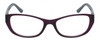 Front View of Elle Women's Cat Eye Reading Glasses Crystal Plum Purple Blue White Diamond 52mm