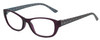Profile View of Elle EL15577R Designer Progressive Lens Blue Light Blocking Eyeglasses in Crystal Plum Purple Blue White Diamond Logos Ladies Cat Eye Full Rim Acetate 52 mm